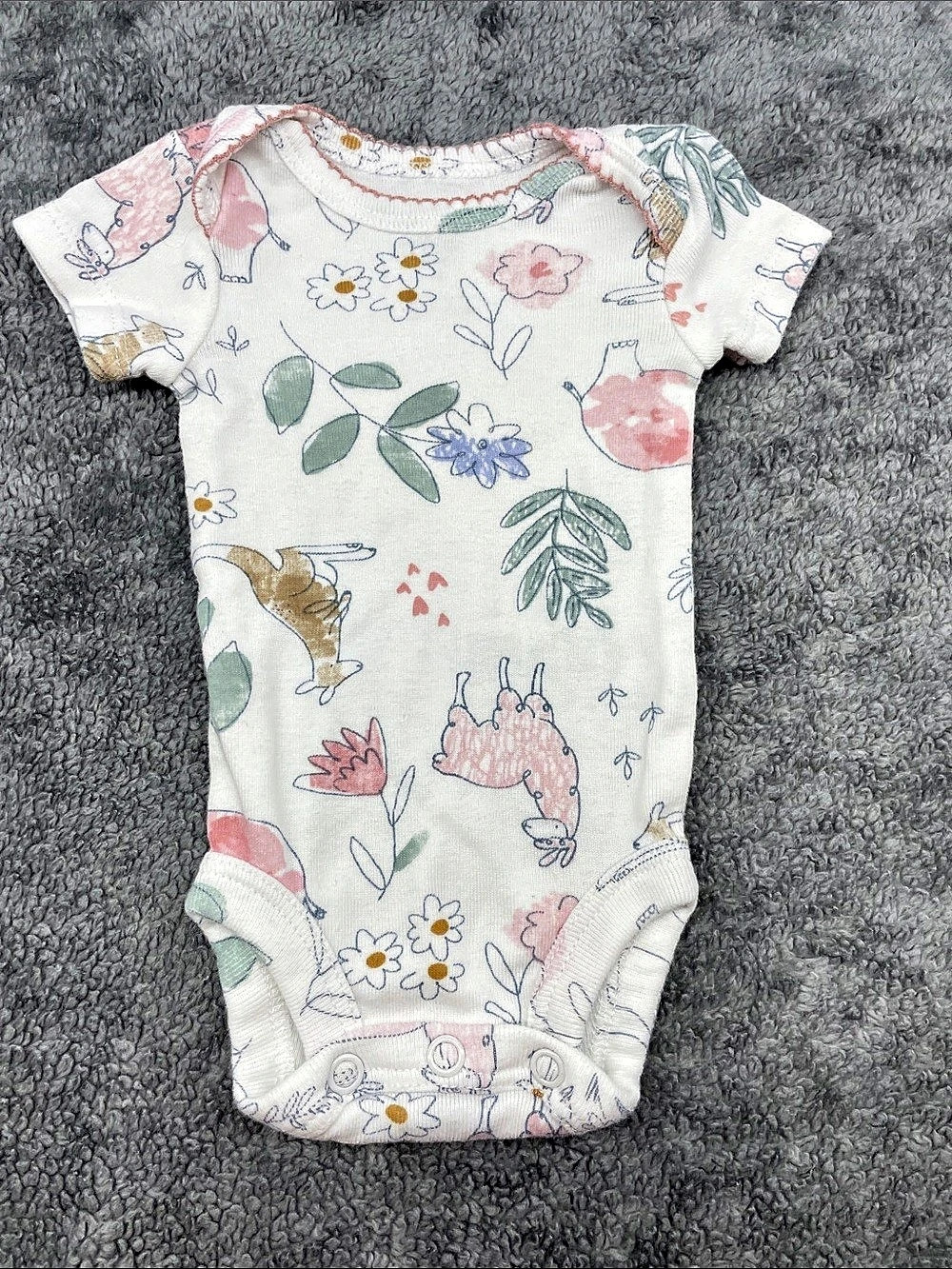 Just One You Floral Baby Bodysuit Size P